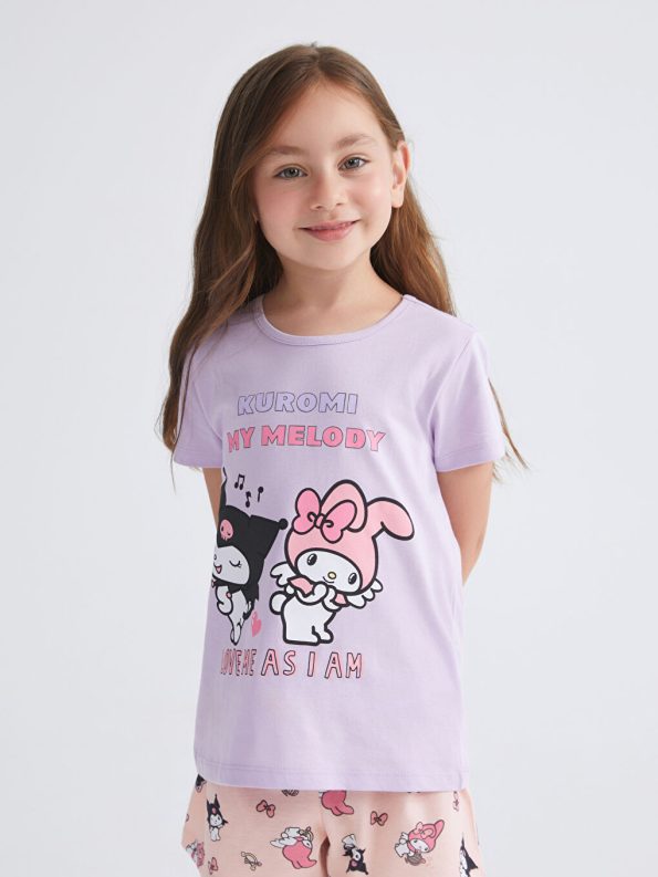 Bicycle Neck Barbie Printed Dress for Girls
