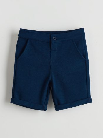 LCW Kids Navy Blue Elastic Waist Basic Boys' Shorts
