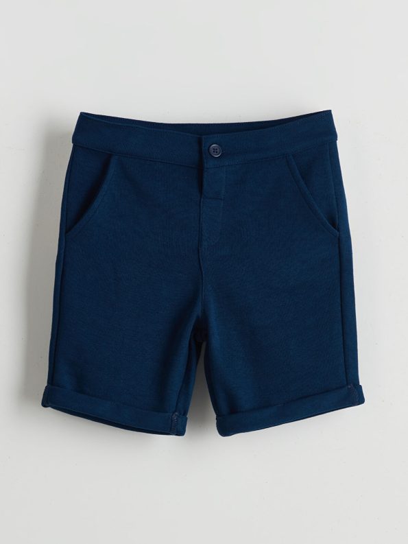 LCW Kids Navy Blue Elastic Waist Basic Boys' Shorts