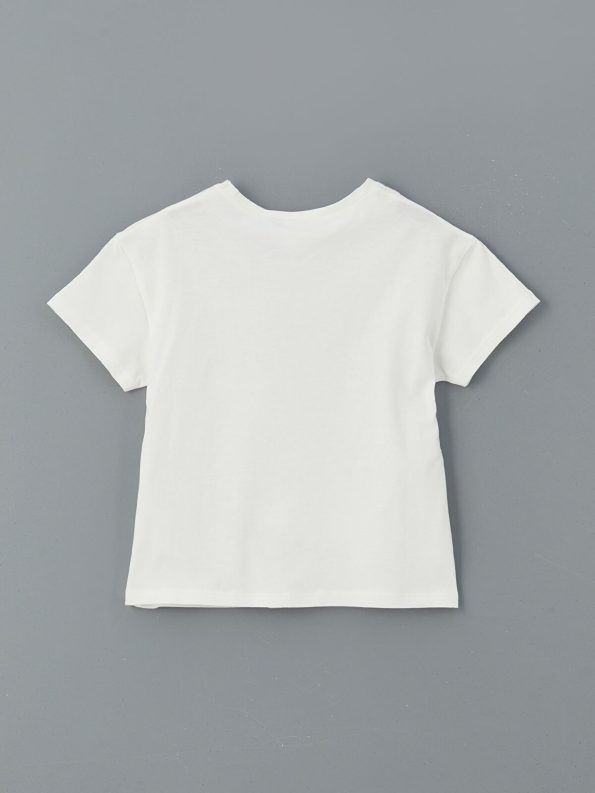 LCW Kids Cream Elsa Print Short Sleeve T-Shirt