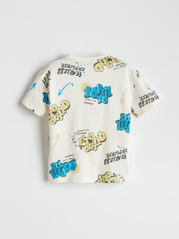 LCW Kids Beige Printed T-Shirt and Shorts Set