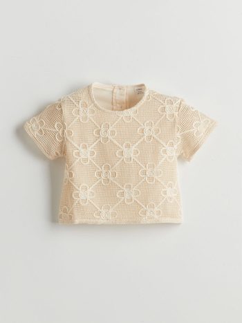 Girls' Crew Neck Slogan Printed T-Shirt