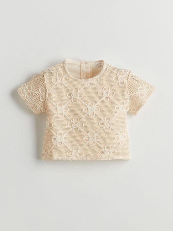 Girls' Crew Neck Slogan Printed T-Shirt