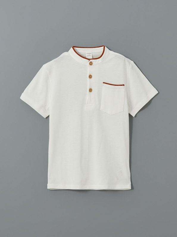 LCW Kids Ecru Pique Boys T-Shirt and Shorts Set