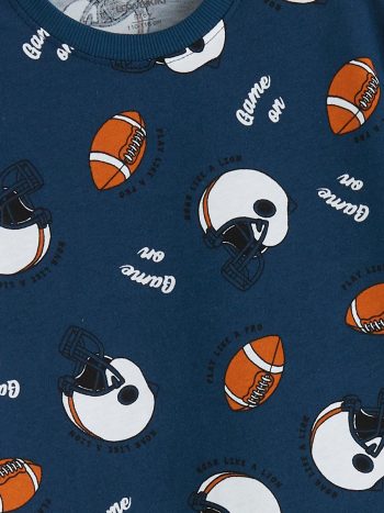 LCW Kids Indigo Printed Boys T-Shirt