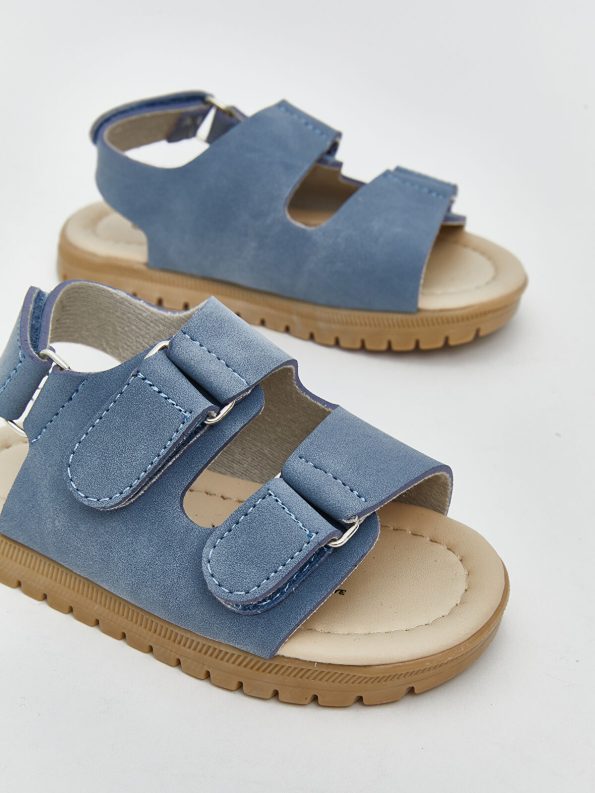 LCW STEPS Blue Double Strap Velcro Baby Sandals