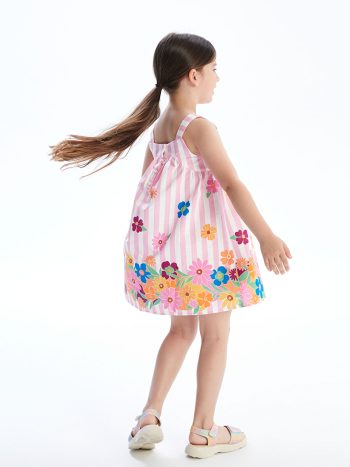 LCW Kids Pink Floral Girls' Cotton Blend Dress