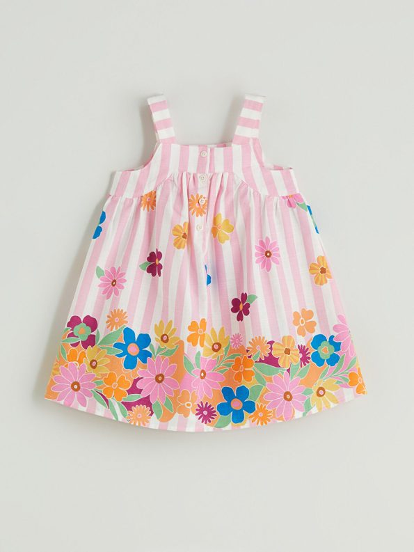 LCW Kids Pink Floral Girls' Cotton Blend Dress