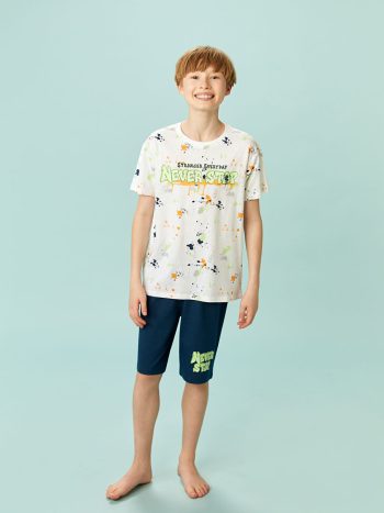 Boys' Crew Neck Beşiktaş Printed Tank Top and Shorts