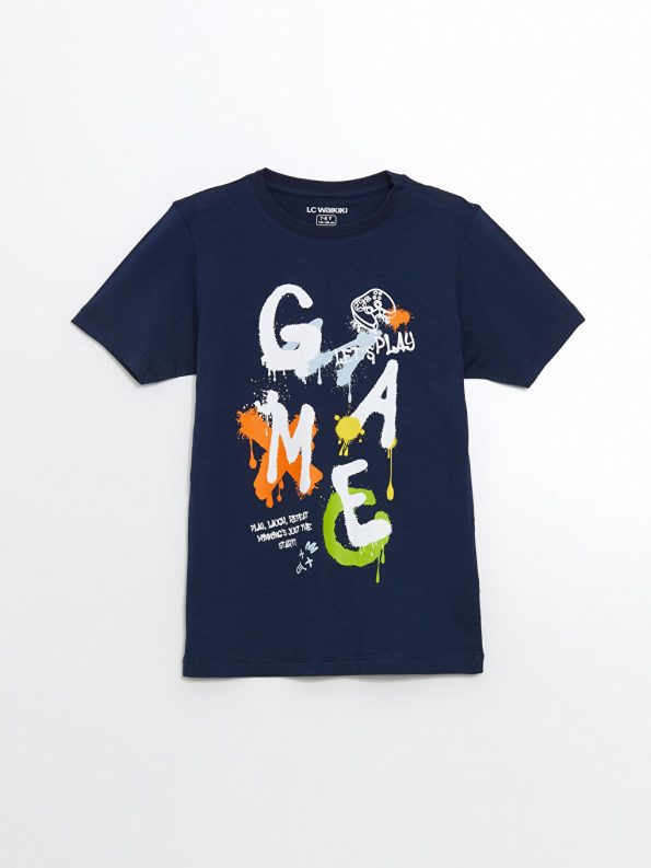 Boys' Minecraft Print Crew Neck T-Shirt