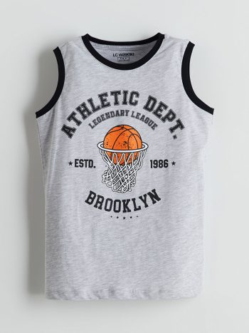 Boys' Crew Neck Dinosaur Print Tank Top