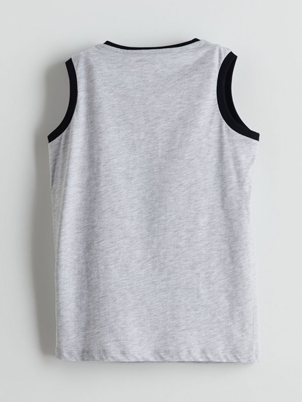 Boys' Crew Neck Dinosaur Print Tank Top