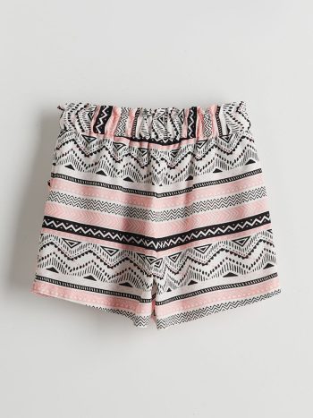 LCW ECO Cream Elastic Waist Girls' Shorts