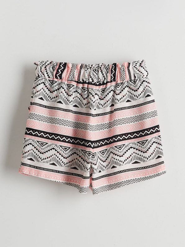 LCW ECO Cream Elastic Waist Girls' Shorts