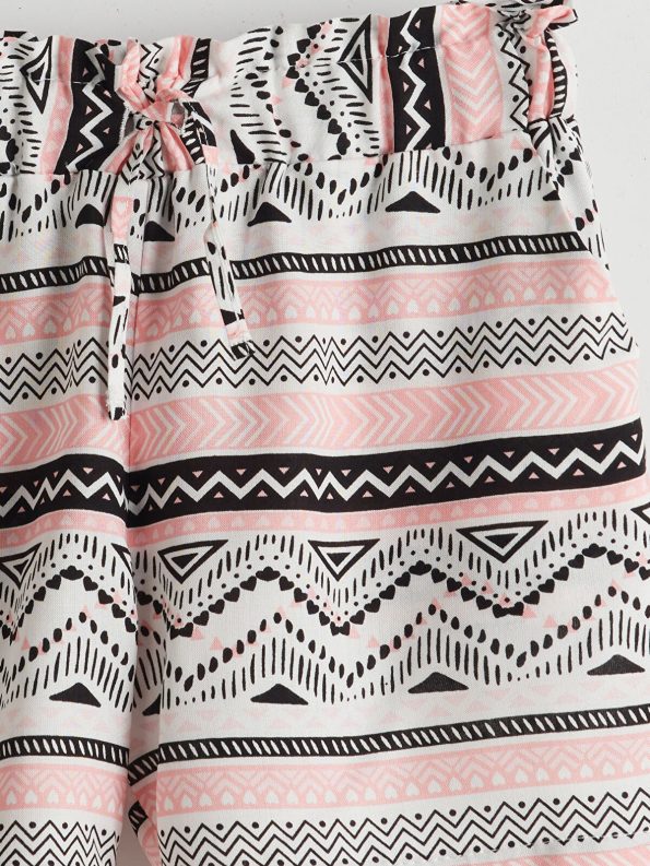 LCW ECO Cream Elastic Waist Girls' Shorts