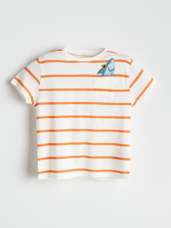 LCW Kids Cream Printed Boys' T-Shirt and Shorts Set