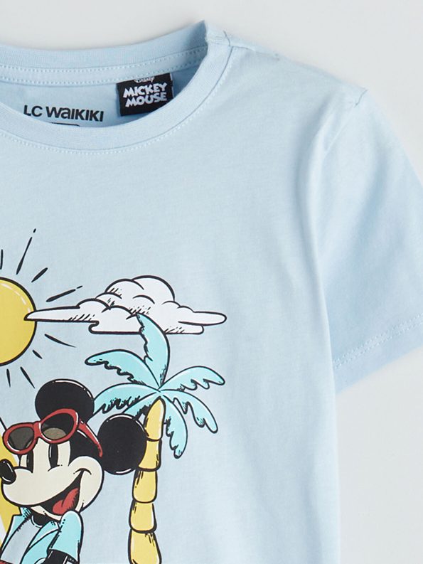 LCW Kids Blue Mickey Mouse Printed Boys' Pajama Set