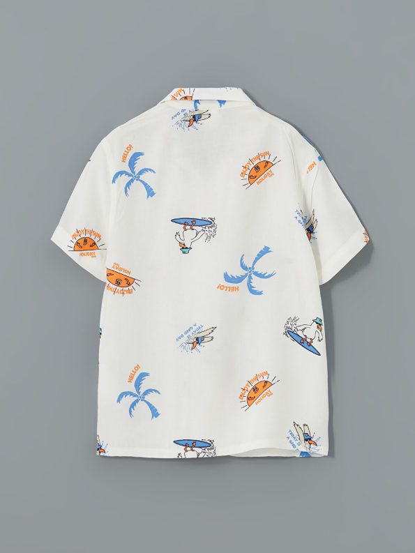 LCW ECO Cream Resort Collar Short Sleeve Baby Boy Shirt