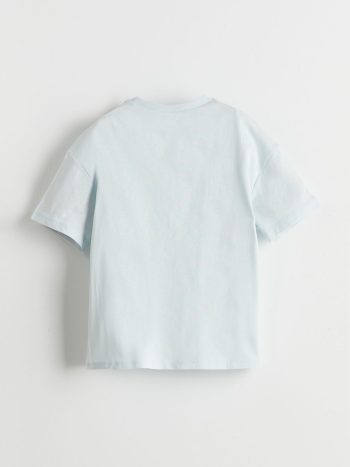 LCW ECO Blue Printed Crew Neck T-Shirt for Boys