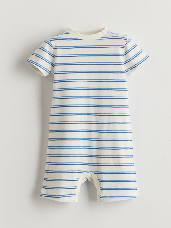 LCW Baby Blue Short Sleeve Bodysuit Set for Boys
