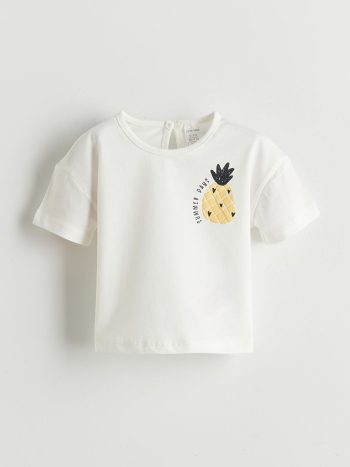 LCW Baby Beige Fruit Print Girls' T-Shirt Set