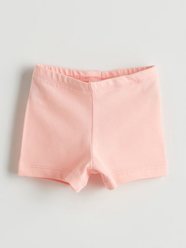 LCW Baby Pink Elastic Waistband Shorts for Girls - Set of 2