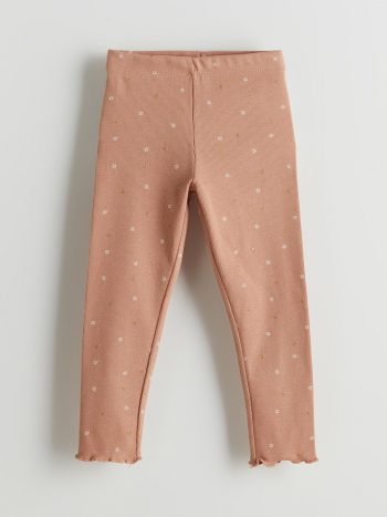LCW Kids Brown Floral Print Girls' Leggings