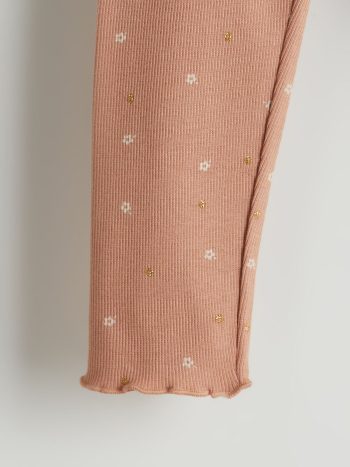 LCW Kids Brown Floral Print Girls' Leggings
