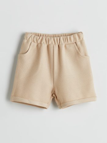 LCW Baby Orange Elastic Waist Basic Baby Boy Shorts Set