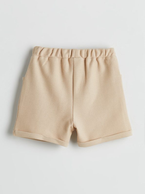 LCW Baby Orange Elastic Waist Basic Baby Boy Shorts Set
