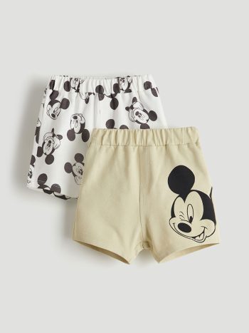 LCW Baby Green Mickey Mouse Printed Boys' Shorts Set