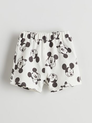 LCW Baby Green Mickey Mouse Printed Boys' Shorts Set