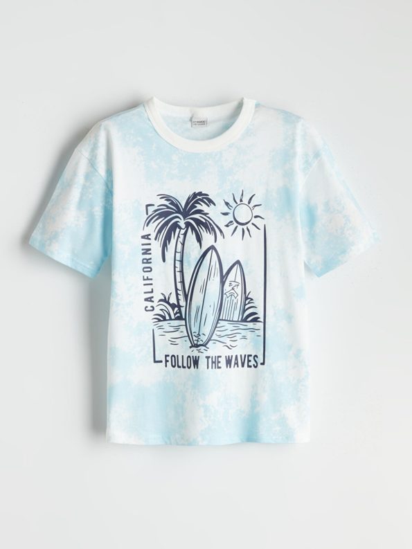 LCW Kids Blue Crew Neck Boys T-Shirt and Shorts Set