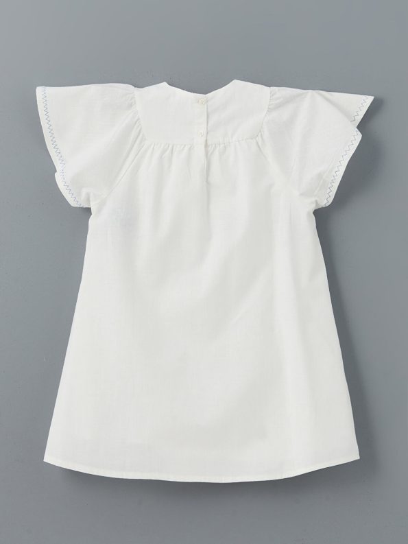 LCW Kids Cream Floral Print Cotton Dress for Girls