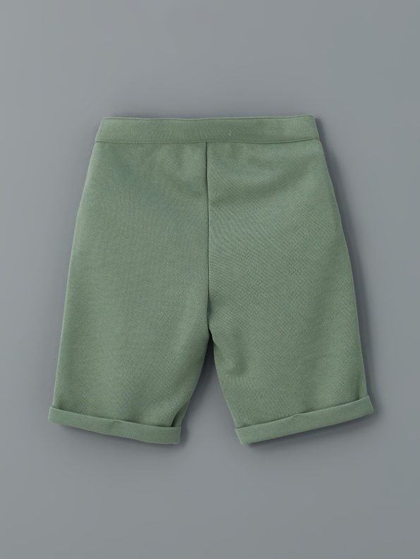 LCW Kids Ecru Polo Collar Embroidered Boys' T-Shirt and Shorts Set