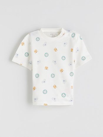 LCW Baby Yellow Short Sleeve Cotton T-Shirt Set for Boys