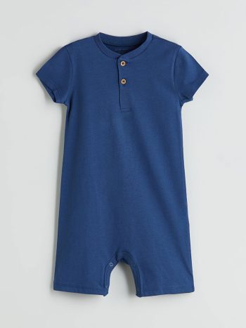 Cute Bear Print Crew Neck Baby Boys' Romper