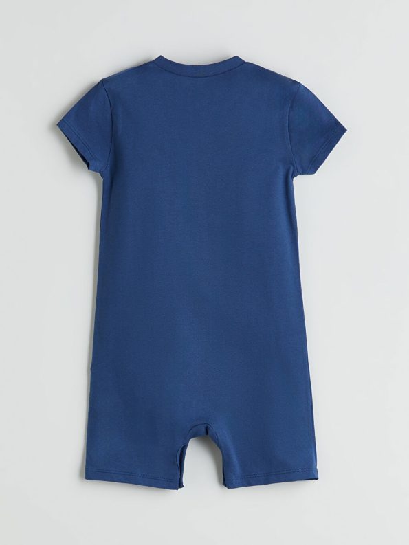 Cute Bear Print Crew Neck Baby Boys' Romper