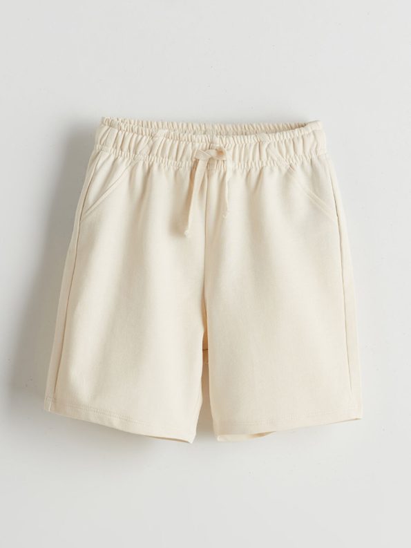 LCW Kids Beige Elastic Waist Boys' Shorts Set