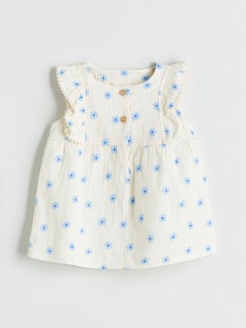 LCW Baby Ivory Floral Blouse and Shorts Set