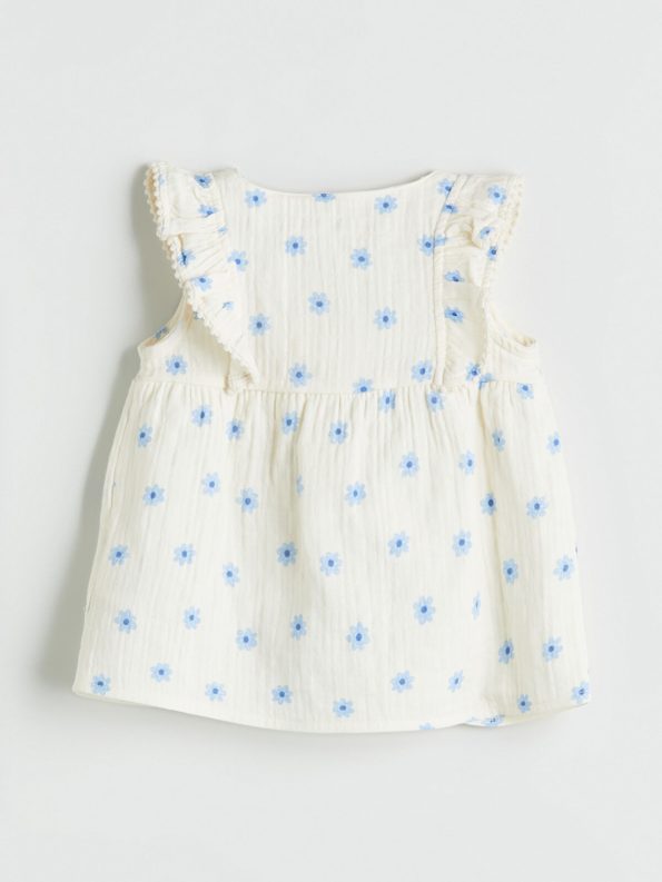 LCW Baby Ivory Floral Blouse and Shorts Set