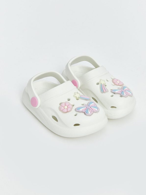 LCW STEPS White Printed Baby Girl Beach Sandals