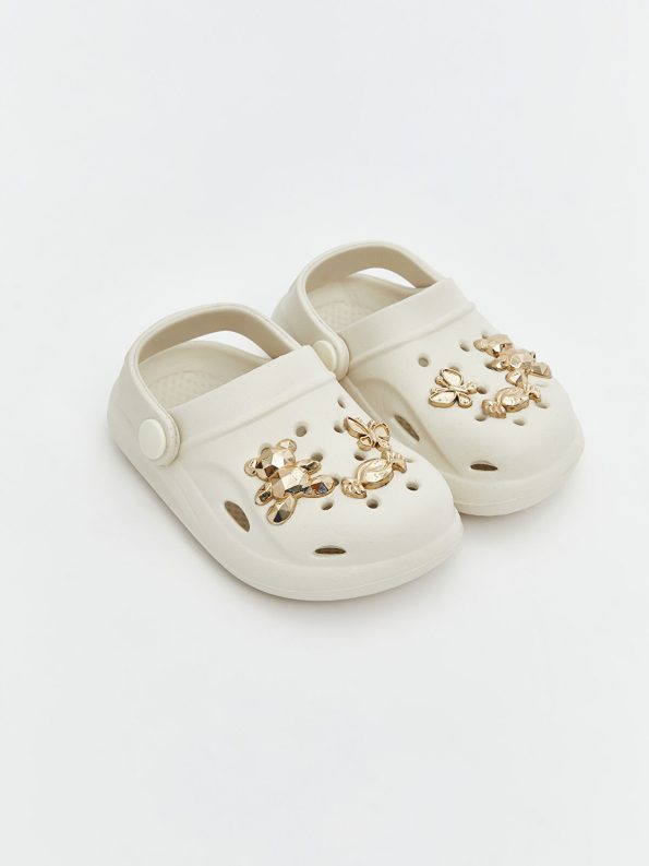 LCW STEPS Beige 3D Embossed Baby Girl Beach Sandal