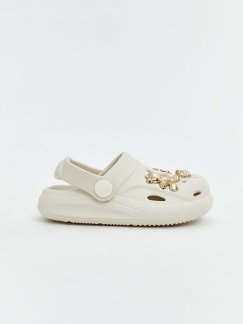 LCW STEPS Beige 3D Embossed Baby Girl Beach Sandal