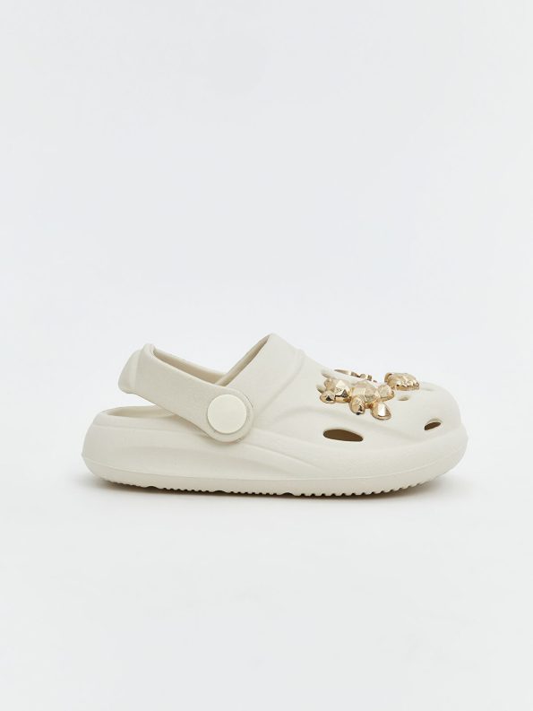 LCW STEPS Beige 3D Embossed Baby Girl Beach Sandal