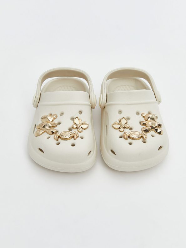 LCW STEPS Beige 3D Embossed Baby Girl Beach Sandal