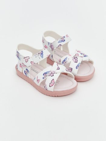 White Leather-Look Baby Girl Sandals