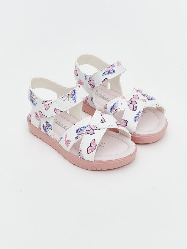 White Leather-Look Baby Girl Sandals