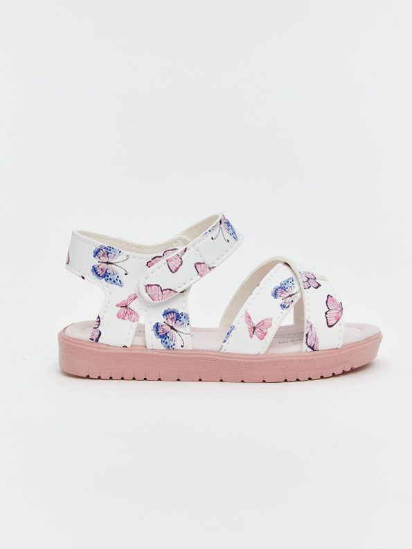 White Leather-Look Baby Girl Sandals