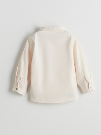 LCW Kids Ecru Basic Long Sleeve Boy's Shirt